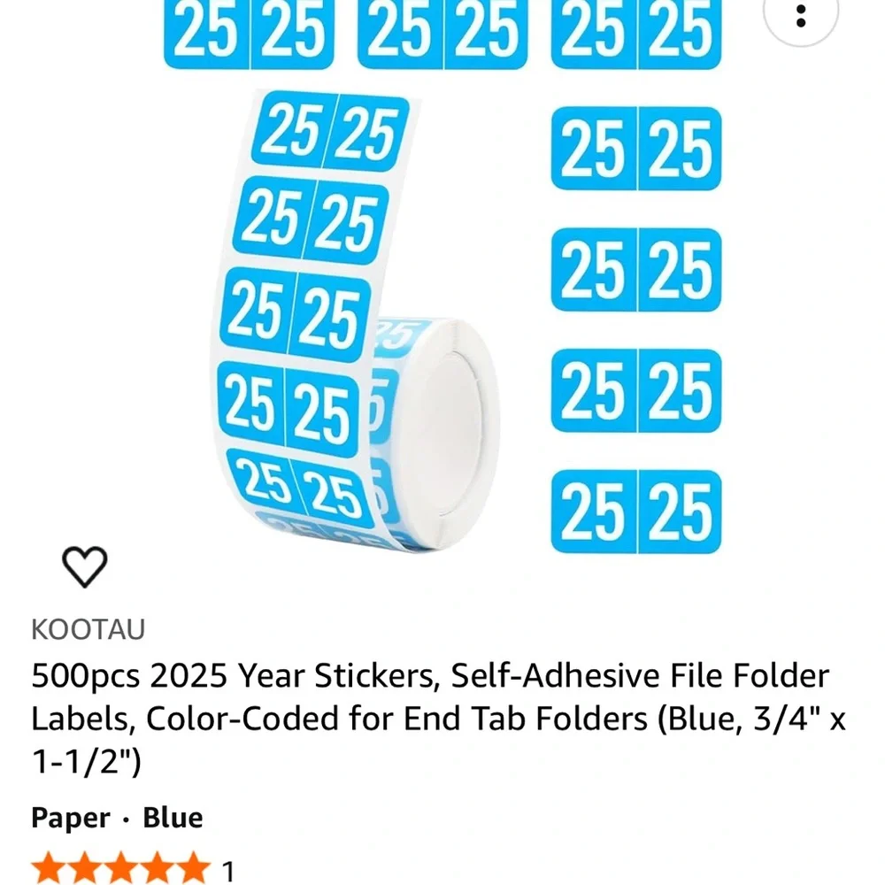 Green and Blue Numbered Stickers